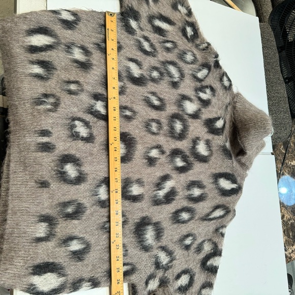 ZARA oversized chunky knit turtleneck sweater leopard mohair wool small cozy - Picture 13 of 16
